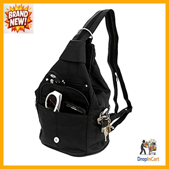 Leather Convertible Backpack Purse Sling Shoulder Bag Adjustable Straps Chic main image 7